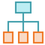 A graphic icon of a flow chart